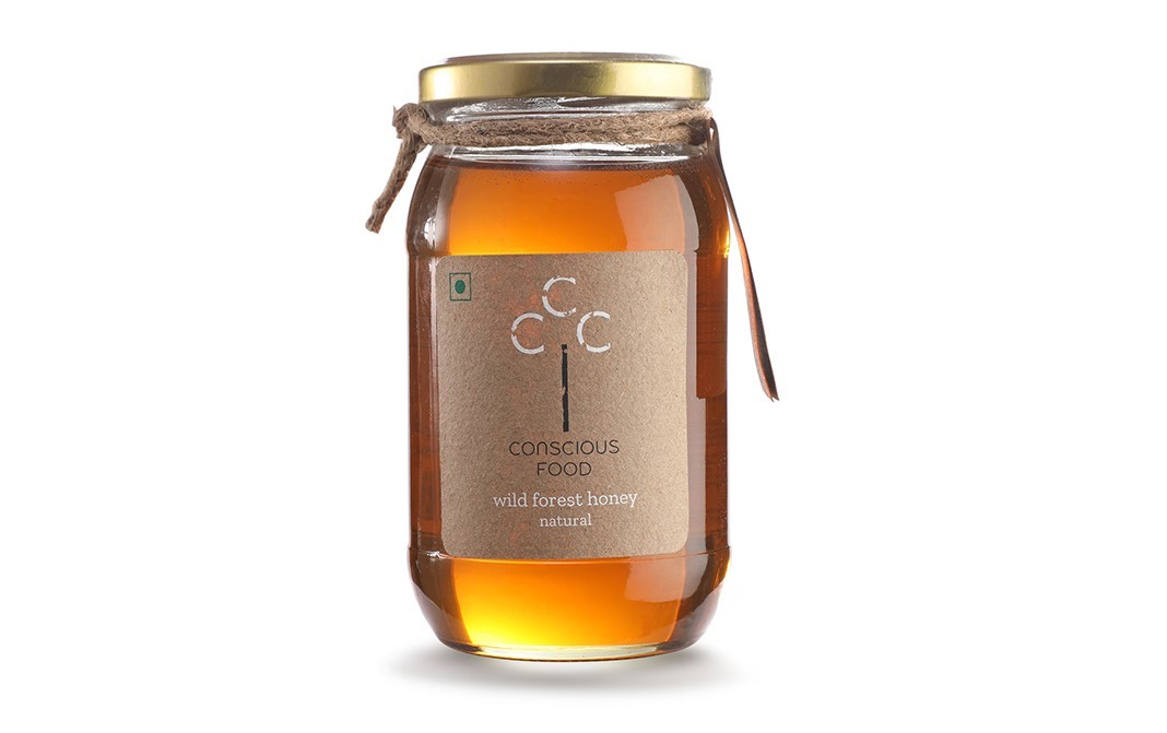 Conscious Food Wild Forest Honey Natural   Glass Jar  500 grams